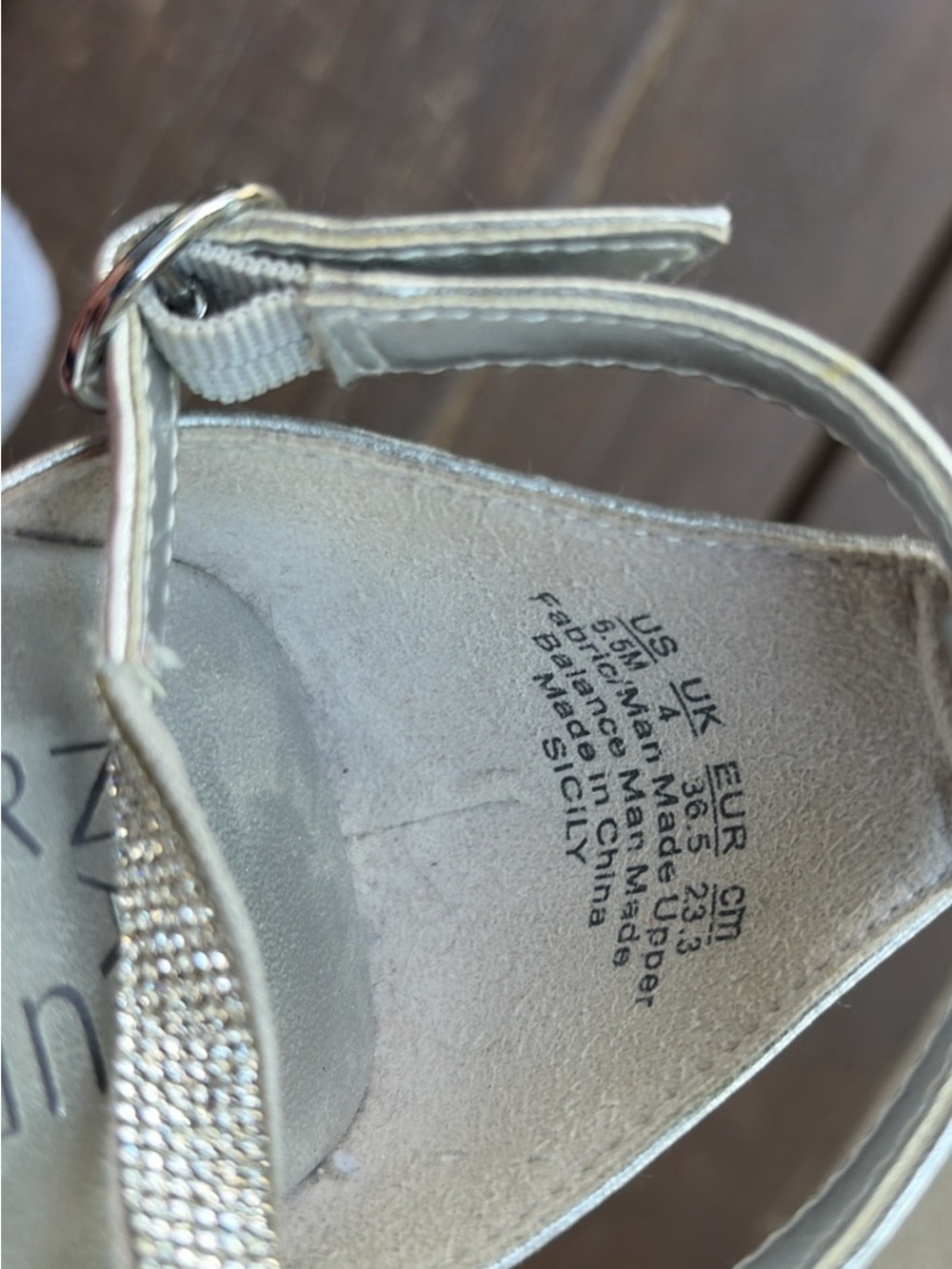 Naturalizer Silver Strappy Rhinestone Sandals - Picture 5 of 6
